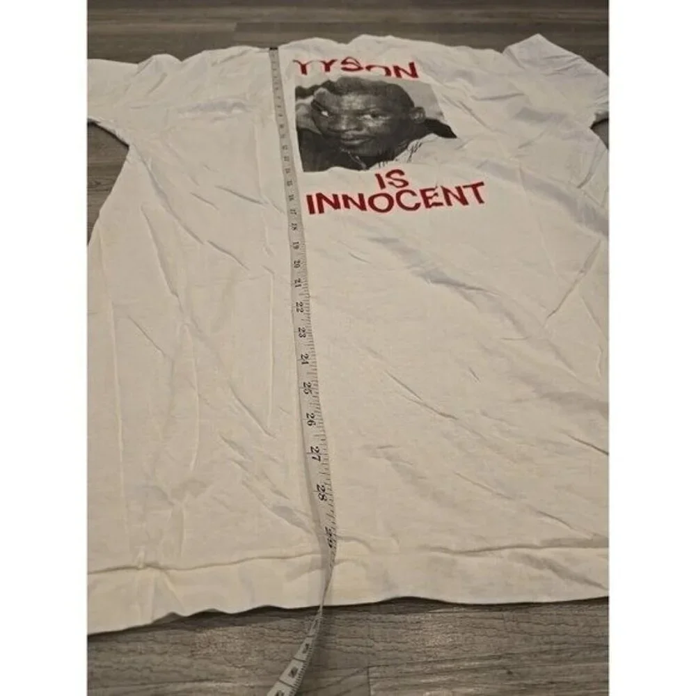 Free Mike Tyson T Shirt Is Innocent USA DeadStock BOXING Single Stitch Vintage - Picture 15 of 16